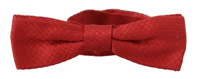 Shop Dolce & Gabbana 100% Silk Adjustable Neck Papillon Men's Tie In Red