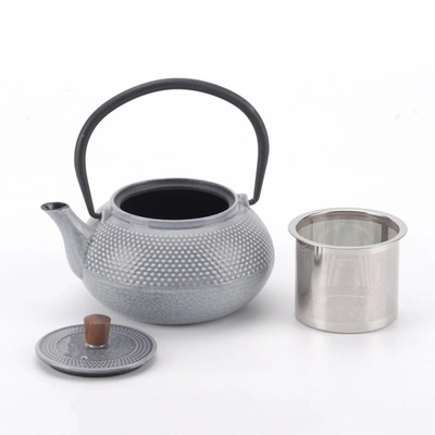 Minimal Enameled Cast Iron Teapot - Line In Multi