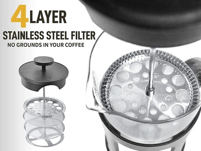 Shop Zulay Kitchen Premium French Press Coffee Pot And Milk Frother Set In Black