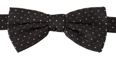 Shop Dolce & Gabbana Polka Dot 100% Silk Neck Papillon Men's Tie In Black