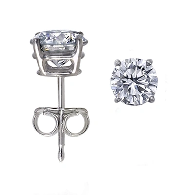 Pompeii3 7/8ct Diamond Studs 14k White Gold In Silver