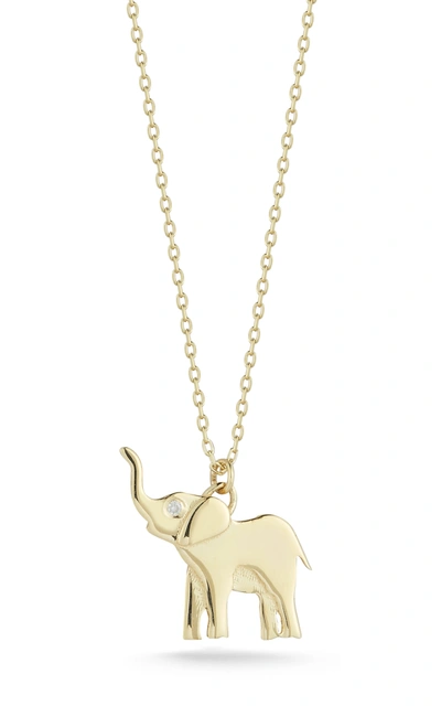 Shop Ember Fine Jewelry 14k Gold & Diamond Elephant Necklace In White