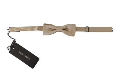 Shop Dolce & Gabbana Solid 100% Silk Adjustable Neck Papillon Men's Tie In Gold