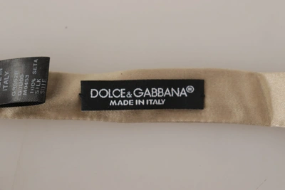 Shop Dolce & Gabbana Solid 100% Silk Adjustable Neck Papillon Men's Tie In Gold