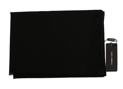 Shop Dolce & Gabbana Solid Wool Blend Shawl Wrap 70cm X 200cm Women's Scarf In Black