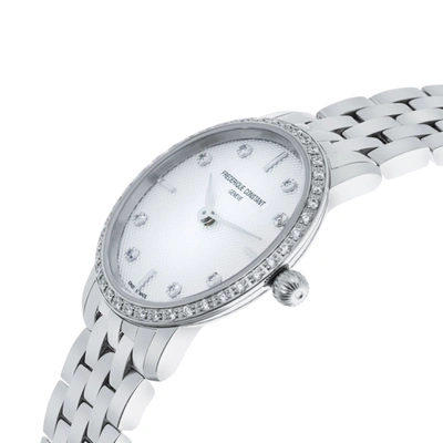 Shop Frederique Constant Slimline Stainless Steel Quartz Women's Watch Fc-200stdsd6b In Silver