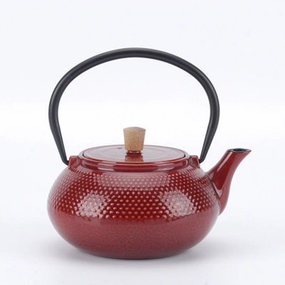Minimal Enameled Cast Iron Teapot - Sakura In Multi