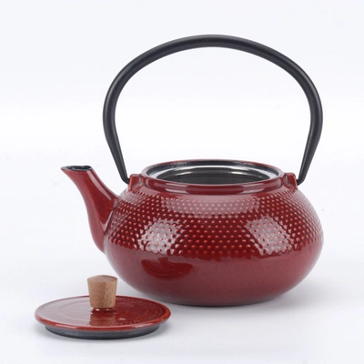 Minimal Enameled Cast Iron Teapot - Sakura In Multi