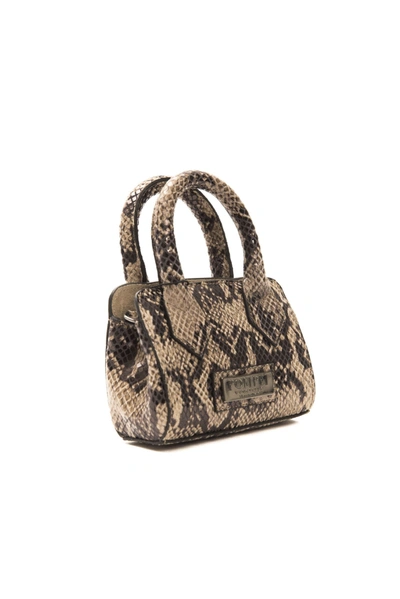 Shop Pompei Donatella Leather Women's Handbag In Beige