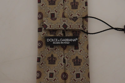 Shop Dolce & Gabbana Fantasy Print Silk Adjustable Neckmen's Accessory Men's Tie In Brown