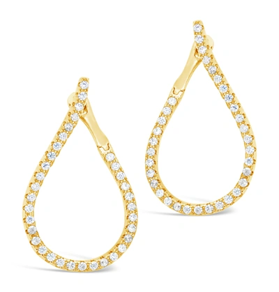 Shop Sterling Forever Cz Studded Drop Earrings In Gold
