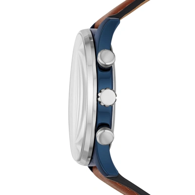 Shop Fossil Men's Sullivan Multifunction, Blue-tone Stainless Steel Watch In Brown