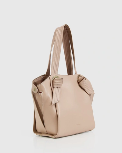 Shop Belle & Bloom Heart Of Gold Leather Shoulder Bag - Latte In Beige