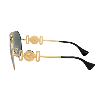Shop Versace Ve 2249 100281 Unisex Aviator Sunglasses In Gold
