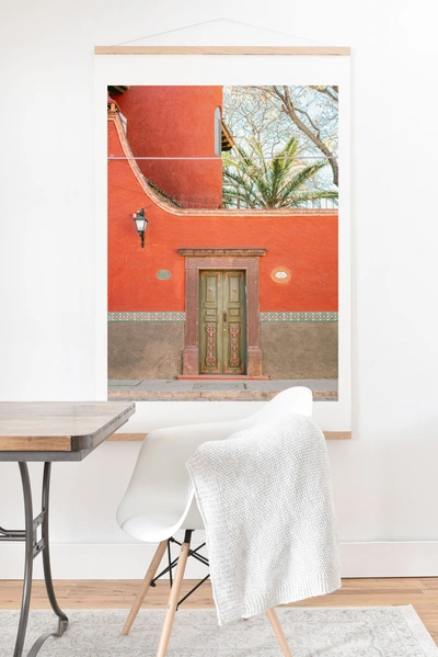 Shop Deny Designs Raisazwart Red And Green The San Miguel Art Print With Oak Hanger In Orange