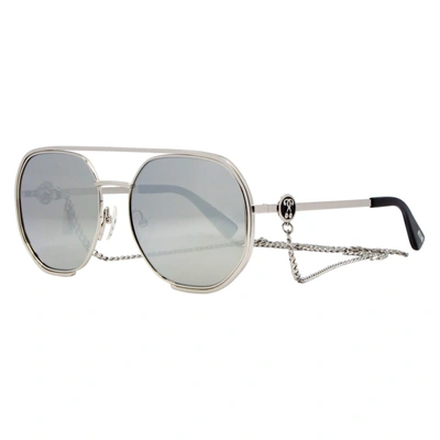 Shop Moschino Round Sunglasses Mos052s 010t4 Silver 57mm 052