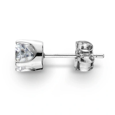 Pompeii3 1/4ct Single Diamond Single Stud 14k White Gold In Silver