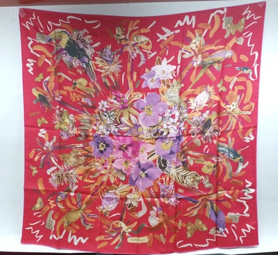 Ferragamo Salvatore  Women's 587017 Print Silk Scarf In Multi