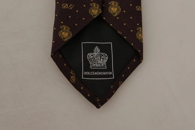 Shop Dolce & Gabbana Heart Dg Logo Adjustable Men's Tie In Brown