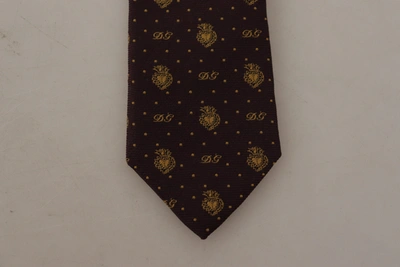 Shop Dolce & Gabbana Heart Dg Logo Adjustable Men's Tie In Brown