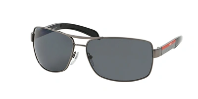 Shop Prada 54is Navigator Polarized Sunglasses In Grey