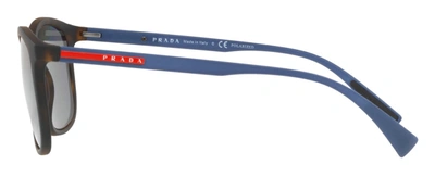Shop Prada Linea Rossa 01ts Rectangle Polarized Sunglasses In Grey