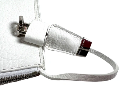 Shop Michael Kors Rompton Genuine Leather Portfolio Clutch Ipad Case In White