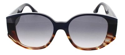 Shop Victoria Beckham Vb605s 415 Oval Sunglasses In Grey