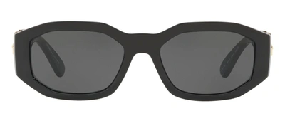 Shop Versace 4361 Rectangle Sunglasses In Grey