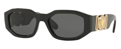 Shop Versace 4361 Rectangle Sunglasses In Grey