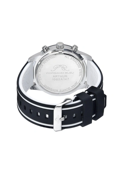 Shop Porsamo Bleu Arthur Men's Chronograph Black Silicone Watch