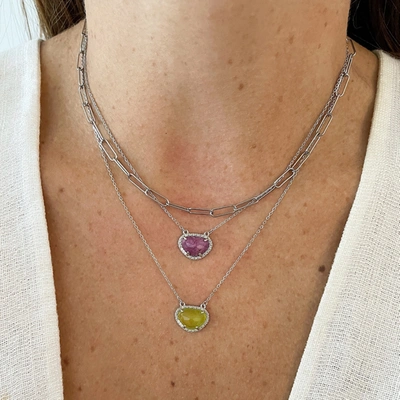 Adornia Fine Sterling Silver Birthstone Halo Pendant Necklace In Multi