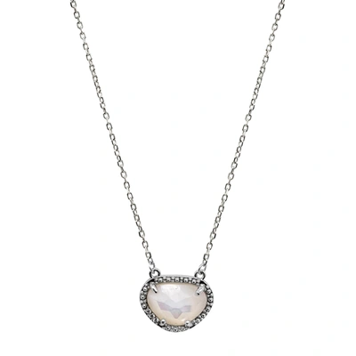 Adornia Fine Sterling Silver Birthstone Halo Pendant Necklace In Multi