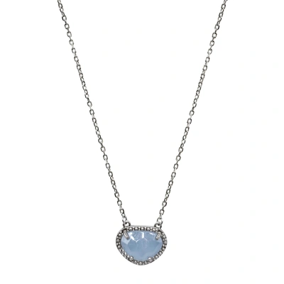 Adornia Fine Sterling Silver Birthstone Halo Pendant Necklace In Multi