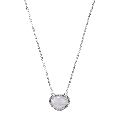 Adornia Fine Sterling Silver Birthstone Halo Pendant Necklace In Multi