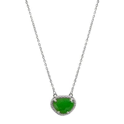 Adornia Fine Sterling Silver Birthstone Halo Pendant Necklace In Multi