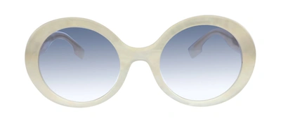 Shop Burberry Be 4314 388679 Round Sunglasses In Blue
