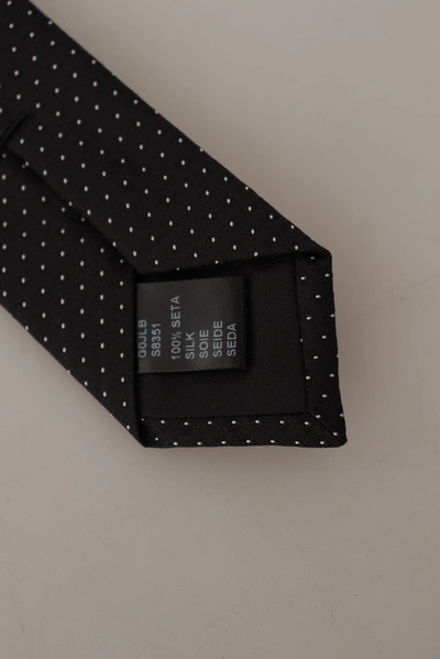 Shop Dolce & Gabbana Polka Dots Silk Adjustable Men's Tie In Black