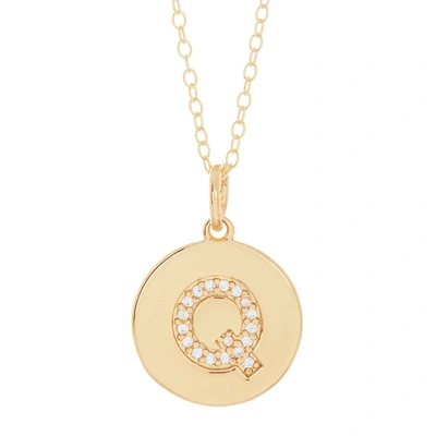 Adornia Initial Circle Disc Necklace Gold In Multi