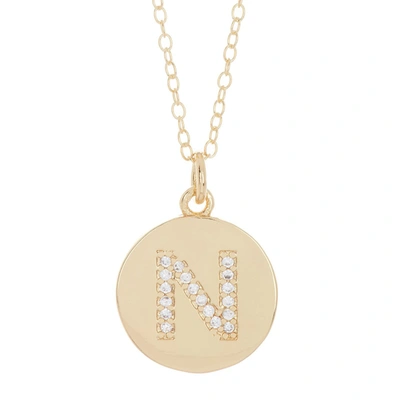 Adornia Initial Circle Disc Necklace Gold In Multi