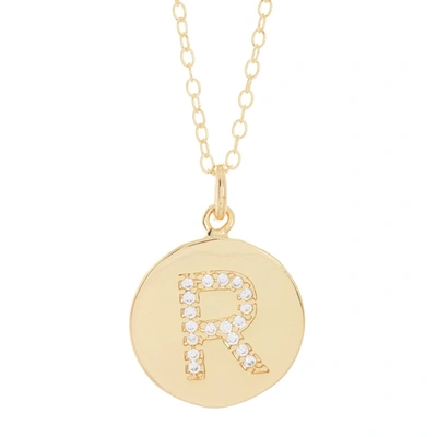 Adornia Initial Circle Disc Necklace Gold In Multi