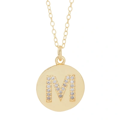 Adornia Initial Circle Disc Necklace Gold In Multi