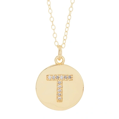 Adornia Initial Circle Disc Necklace Gold In Multi