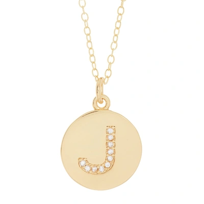 Adornia Initial Circle Disc Necklace Gold In Multi