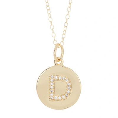 Adornia Initial Circle Disc Necklace Gold In Multi