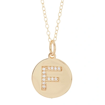 Adornia Initial Circle Disc Necklace Gold In Multi
