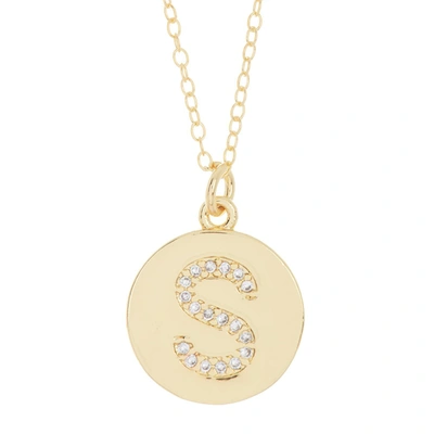 Adornia Initial Circle Disc Necklace Gold In Multi