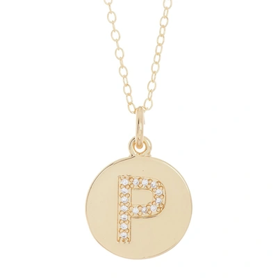 Adornia Initial Circle Disc Necklace Gold In Multi