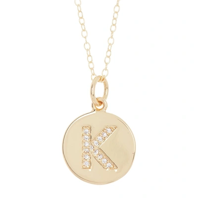 Adornia Initial Circle Disc Necklace Gold In Multi