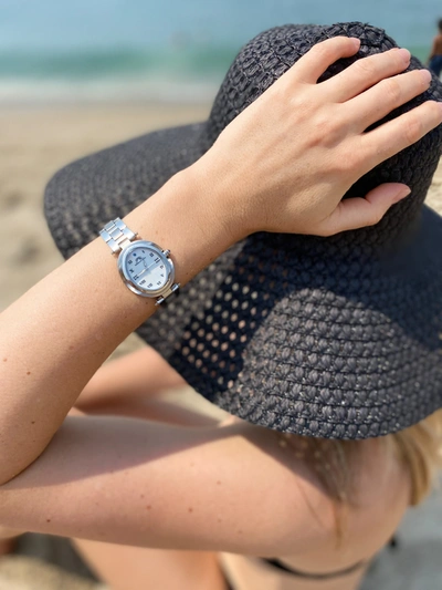 Shop Porsamo Bleu South Sea Oval Women's Silver Watch In White